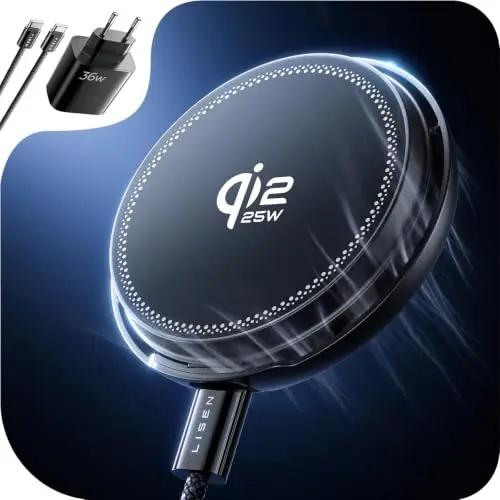 LISEN Qi2.2 25W Magnetisches kabelloses Ladegerät mit Kühlventilator