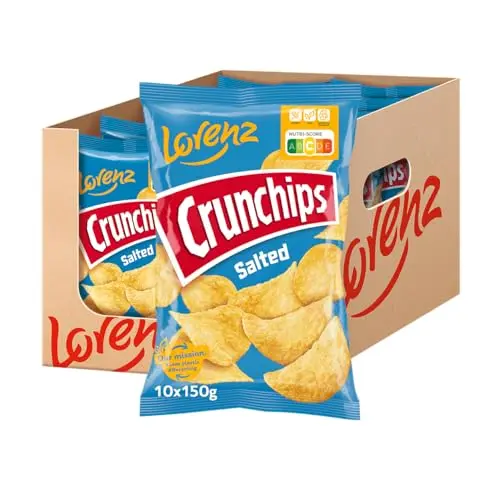 LORENZ Crunchips Salz, 10 x 150 g, vegan