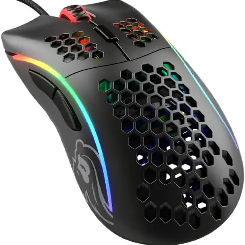 Glorious Gaming Model D Maus – ultraleicht, RGB-Beleuchtung, ergonomisch, 6 Tasten – Mattschwarz