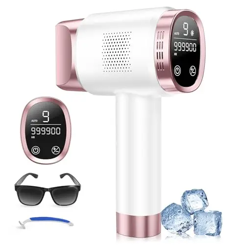 IPL Haarentfernung Gerät mit Kühlsystem, 9 Stufen, LCD-Touchscreen für Frauen und Männer, für Gesicht, Arme, Bikinizone