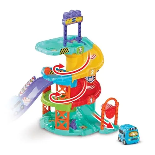 VTech TUT TUT Baby Flitzer Parkhaus – Interaktive Garage mit Melodien für Kinder von 1-5 Jahren