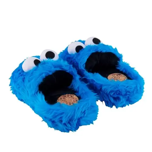 United Labels Sesamstraße 3D Hausschuhe Cookie Monster, Blau, 41/43 mit Anti-Rutsch-Noppen