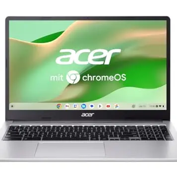 Acer Chromebook 315 Laptop, 15,6" FHD Display, Intel Celeron, 8 GB RAM, 128 GB eMMC, Silber