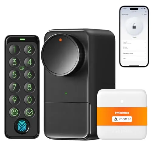 SwitchBot WLAN Smart Lock Pro - Elektronisches Türschloss mit Touchscreen und App-Steuerung