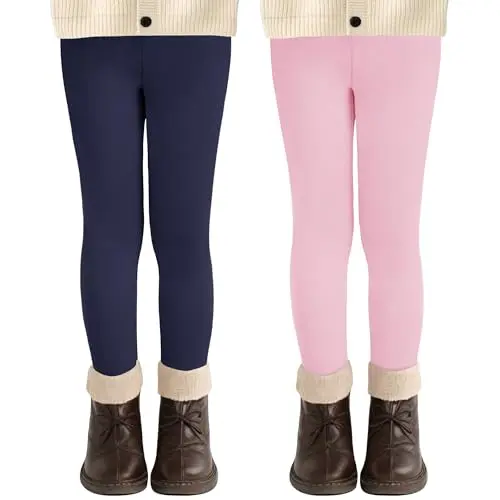 AMIYOYO 2er Pack Mädchen Leggings, Hoch waisted, elastisch, bequem, für Sport, Tanz & Freizeit, Kinder