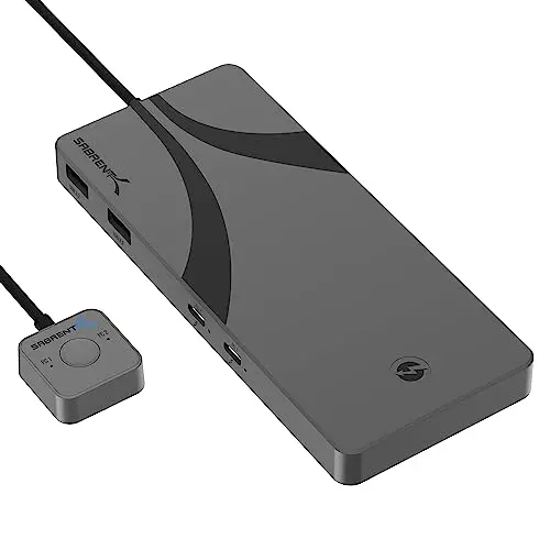SABRENT Thunderbolt 4 KVM Switch mit 8K@60Hz, 3x TB4, 4x USB 3.2, für Laptop und Desktop