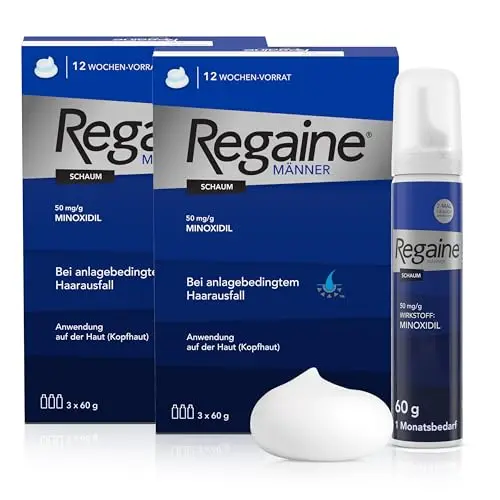 REGAINE Männer Schaum 6-Monats-Vorrat – Regt Haarwachstum an, stoppt Haarausfall, 6 x 60 g