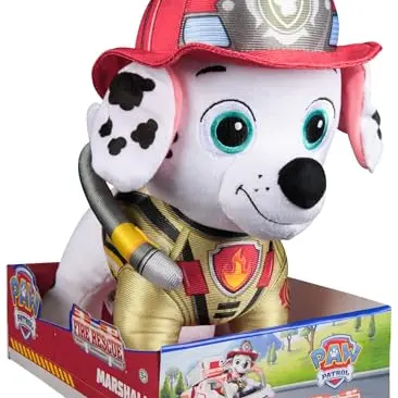 PAW PATROL Fire Rescue - Marshall Plüschtier in Feuerwehruniform, 25 cm, Spielzeug für Kinder ab 3 Jahren