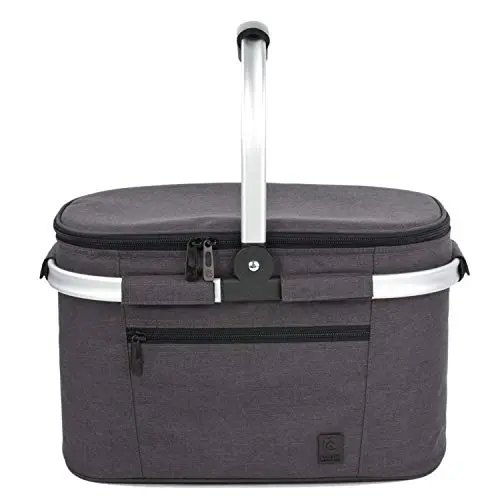 ALLCAMP 22L Kühltasche Isolierkorb für Picknick - Dunkelgrau