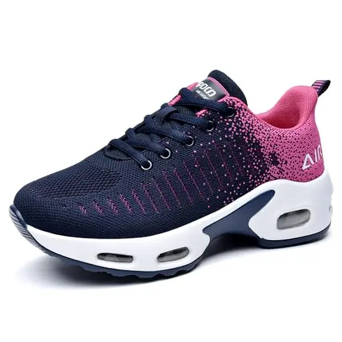 Damen Walking Schuhe Sneaker mit Gummisohlen und Dämpfung - Bequeme, atmungsaktive Laufschuhe