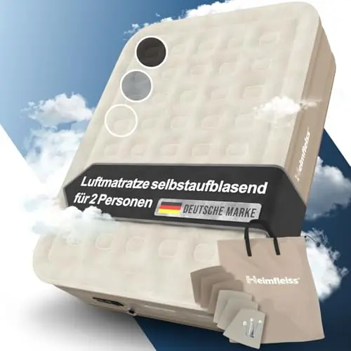 Heimfleiss® Luftbett 2 Personen, 150x200 cm – Aufblasbare Gästematratze & Campingbett für Kinder & Erwachsene