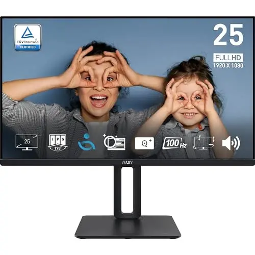 MSI PRO MP251P 24,5 Zoll Full HD Business Monitor - 100 Hz, augenfreundlicher Bildschirm, integrierte Lautsprecher
