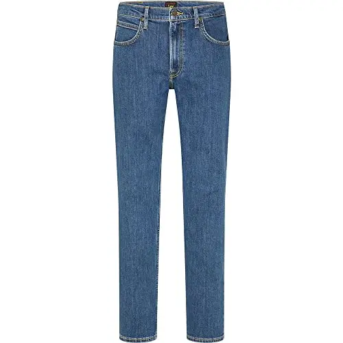 Lee Brooklyn Straight Jeans für Herren, Mid Stonewash, 31W / 34L