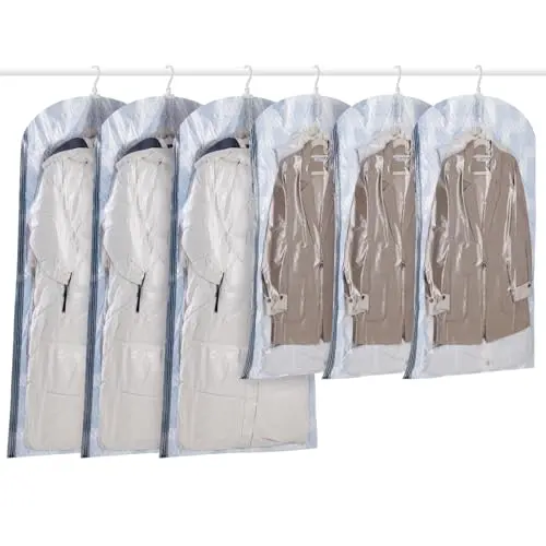 TAILI Vakuumbeutel für Kleidung, 6er Set (3 lange & 3 kurze), ideal für Anzüge, Mäntel und Jacken, Blau