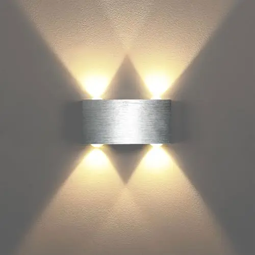 Lightsjoy LED Wandleuchte Modern Silber Up and Down für Flur, Schlafzimmer, Wohnzimmer und Treppe - Warmweiß