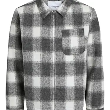 JACK & JONES Herren Jjhank Shacket in Hellgrau, Größe XL