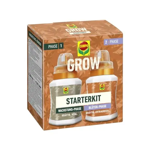 COMPO GROW Duopack Wachstums- & Blütendünger, 2x250ml für Indoor & Outdoor, grün