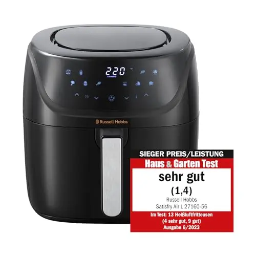 Russell Hobbs Heißluftfritteuse L 4L Rapid AirFryer - SatisFry (spülmaschinenfest, max 220°C, Fritteuse ohne Öl, Grillen, Backen)
