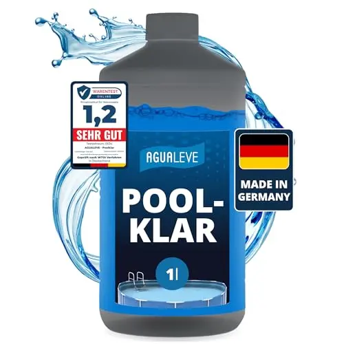 AGUALEVE® Poolklar 1l - Kristallklare Formel für perfektes Poolwasser - Made in Germany - Für 200.000 Liter