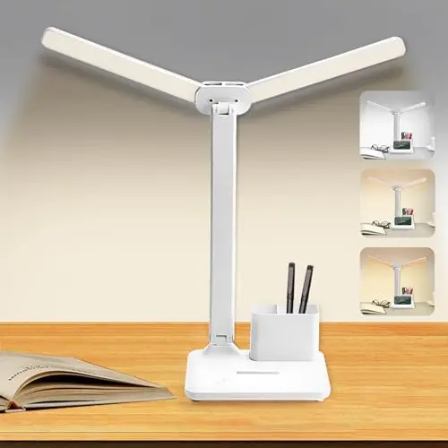 KEWUZY 40 LED Schreibtischlampe mit Dimmfunktion und Farbwechsel, ideal für Büro und Kinderzimmer