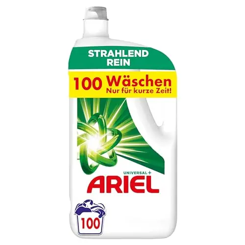 Ariel Flüssigwaschmittel, 100 Waschladungen, starke Fleckenentfernung ab der 1. Wäsche