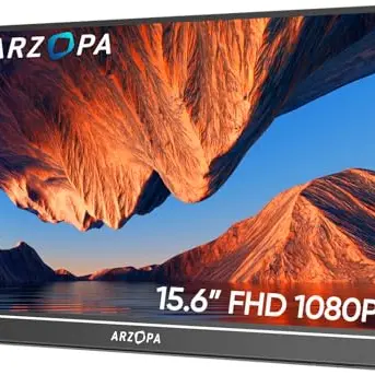 ARZOPA 15.6" Tragbarer FHD Monitor für Laptop, Ultra-Dünn, HDMI & USB-C Anschluss, Ideal für PC/Mac/PS4/5/Xbox