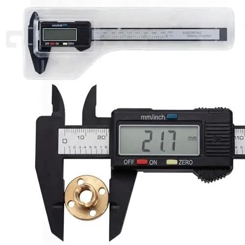 Digitaler Messschieber 0-150 mm, LCD-Display, Kohlefaser Kunststoff, Für Außen-, Tiefe- und Schrittmessung