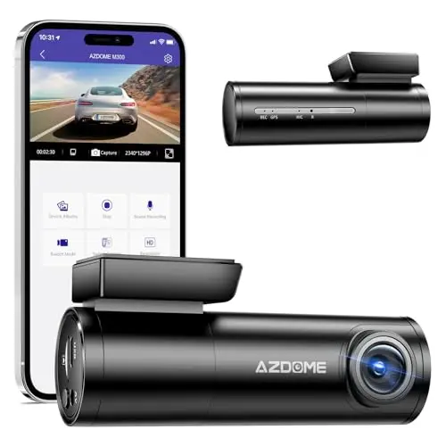 AZDOME M300 FHD Dashcam mit WiFi, APP-Steuerung, 170° Weitwinkel und Nachtsicht