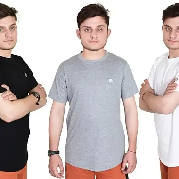 Bahob ® 3er-Pack Herren T-Shirts mit Rundhalsausschnitt, Baumwolle, Größe S bis 3X-Groß
