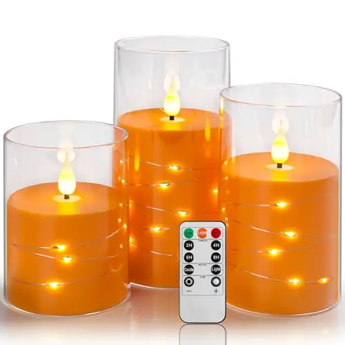 Da by Flammenlose Kerzen, Orange Licht, Batteriebetriebene Kerzen