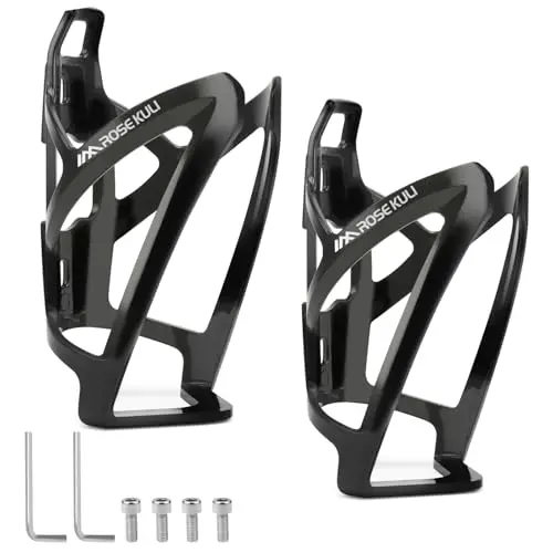 Rose Kuli Flaschenhalter Fahrrad - 2er Pack Getränkehalter für MTB und Rennräder, Schwarz