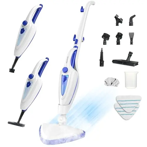 12-in-1 Dampfreiniger Bodenreiniger, 1500W, Schnellaufheizung, für Fliesen, Laminat, Fenster, Sofa & Kleidung