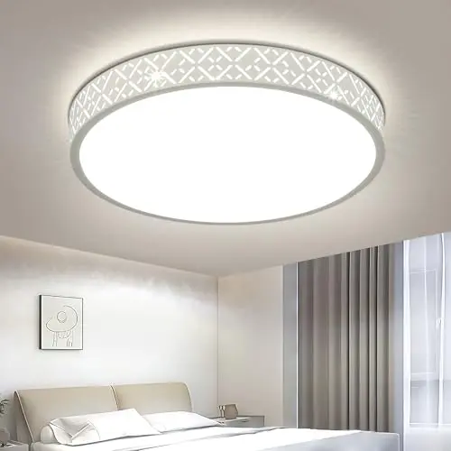 Kuwork LED Deckenleuchte Rund 4000K Aluminium 18W für Schlafzimmer, Wohnzimmer, Küche, Flur und Büro