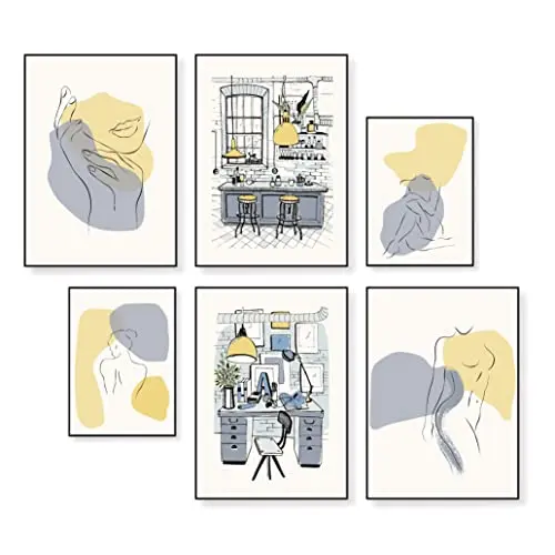 HappyMots Poster Set 6er Pack - 4 A3- und 2 A4-Poster | Verschiedene Designs | Wanddekoration