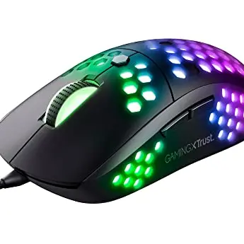 Trust Gaming GXT 960 Graphin RGB Gaming Maus, 74 g, 200-10.000 DPI, 6 Tasten, für PC und Laptop - Schwarz
