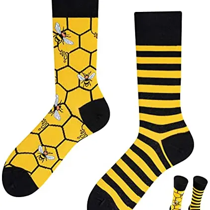 Bunte, lustige Bienen-Socken für Herren und Damen (39-42)