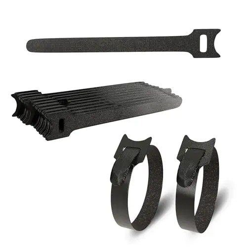 ERKO Wiederverwendbare Klettband Kabelbinder 150 x 10 mm - 100 Stück für Kabelmanagement im Haus, Büro und Garten