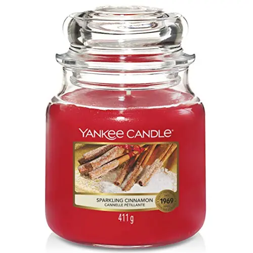 Yankee Candle Duftkerze Sparkling Cinnamon – Brenndauer bis 75 Stunden