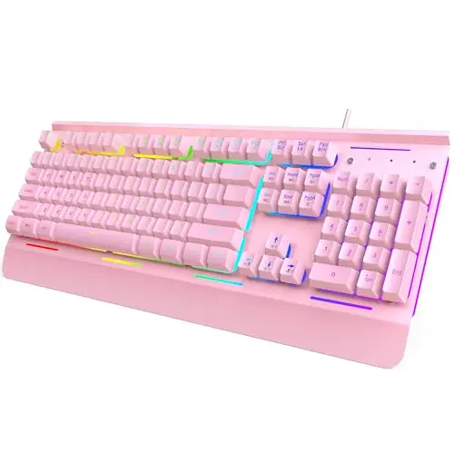 TECKNET RGB Gaming Tastatur mit 105 Tasten und 15 Zonen RGB Beleuchtung, Amerikanisches QWERTY Layout