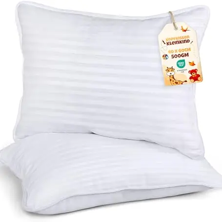 Utopia Bedding Kleinkind Kopfkissen 40 x 60 cm, 2er Set, Atmungsaktiv, Weiß, Für Kinder ab 2 Jahren