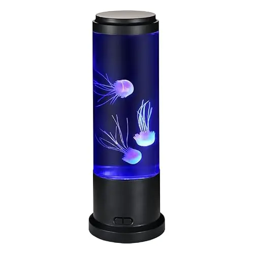 POYO Quallen Lampe - Beruhigende Jellyfish Lampe für Kinder, 28 cm hoch, ideal für Schlafzimmer Dekoration