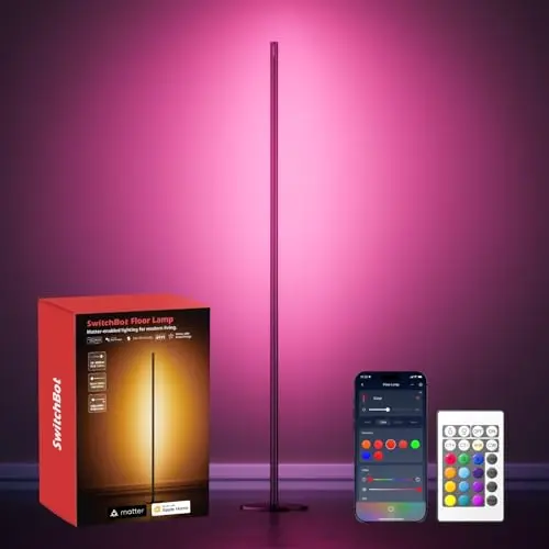SwitchBot Matter Stehlampe - Dimmbar, Schwarz, Kompatibel mit Apple Home, Alexa & Google Home
