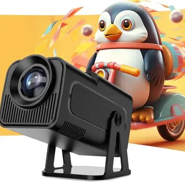 Mini Smart Beamer 4K mit WLAN und Bluetooth – Tragbarer Projektor für Handy (Schwarz)