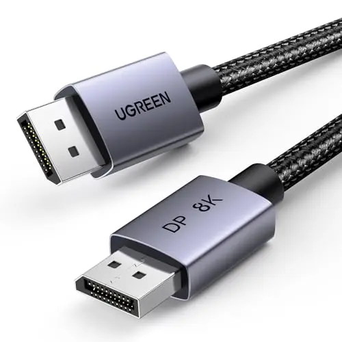 UGREEN 8K Displayport Kabel 1.4, Aluminium, 32.4Gbps, kompatibel mit HDR, FreeSync, G-Sync, 1M
