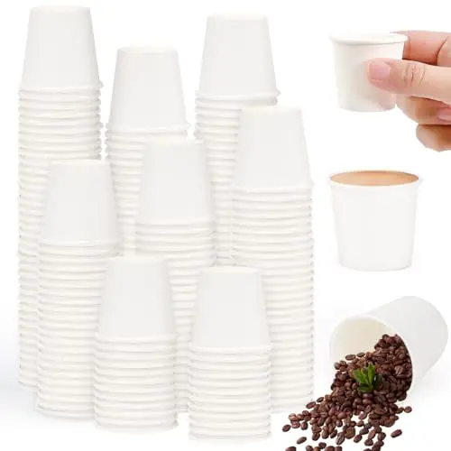 LANSKYLAN 300 Mini Pappbecher 30ml – Einweg Becher für heiße Getränke, Schnaps und Partys