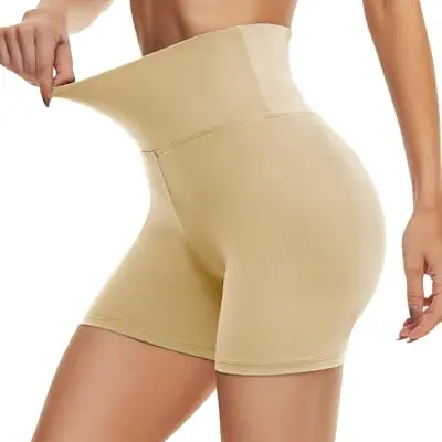 Damen Radlerhose Sport-Shorts High Waist Blickdicht Elastisch Sommer Hotpants