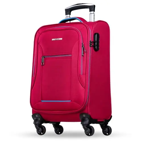 NOWI Sevilla Weichschalen Trolley M – Leichter Handgepäck Koffer mit 4 Rollen und Zahlenschloss