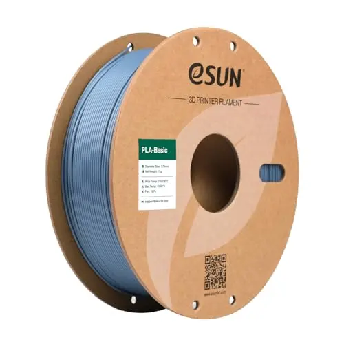 eSUN PLA Basic 3D Druckerfilament 1,75mm, 1KG, Hellgrau, Präzision ±0,03mm, schnelles Drucken