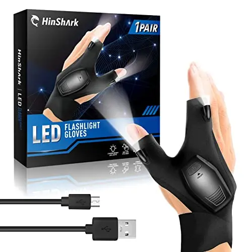Hinshark Geschenke für Männer - Vatertagsgeschenk mit Handschuhen und Licht, ideales Geburtstagsgeschenk für Papa