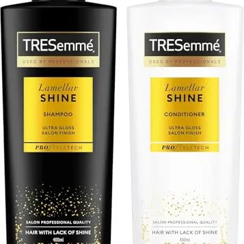 TRESemmé Lamellar Shine Haarpflegeset – Shampoo & Conditioner für glänzendes, entwirrtes Haar, 400 ml + 400 ml